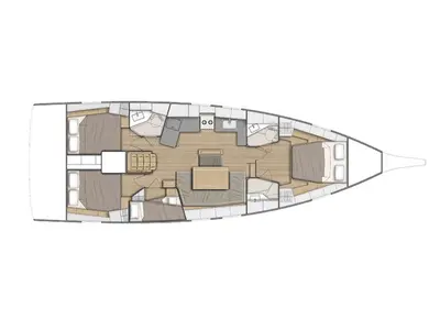 Floor plan of Calliope, a Beneteau Oceanis 46.1 sailboat at Rosignano Solvay, Italy