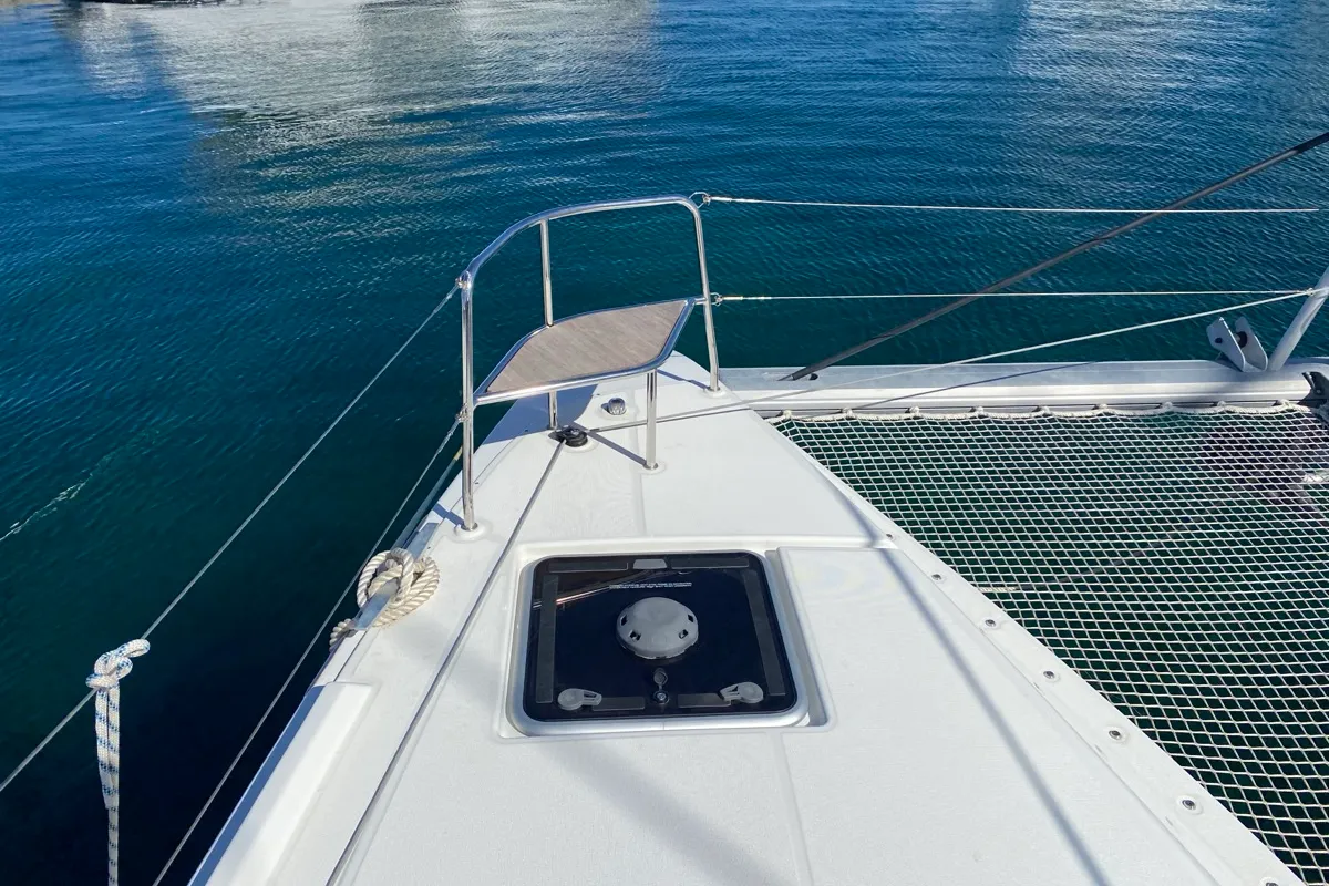 Deck of Hercules, a Lagoon 46 catamaran at Olbia, Italy