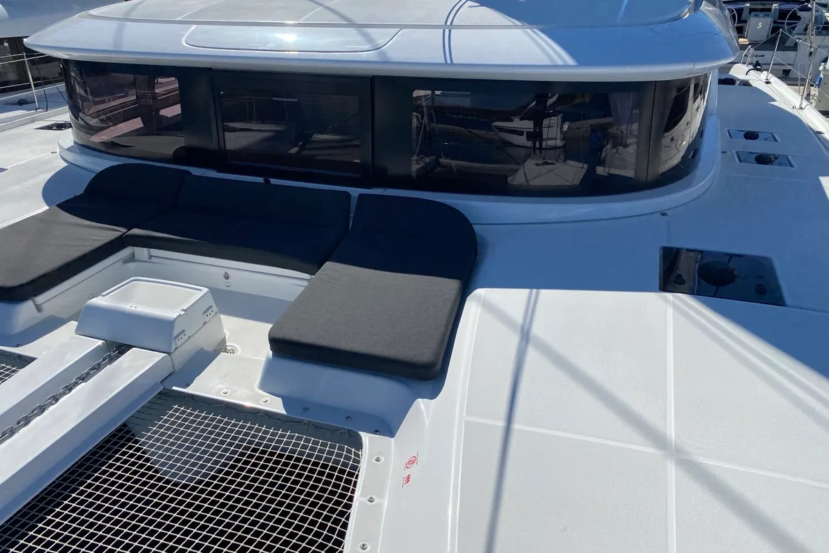 Deck of Hercules, a Lagoon 46 catamaran at Olbia, Italy