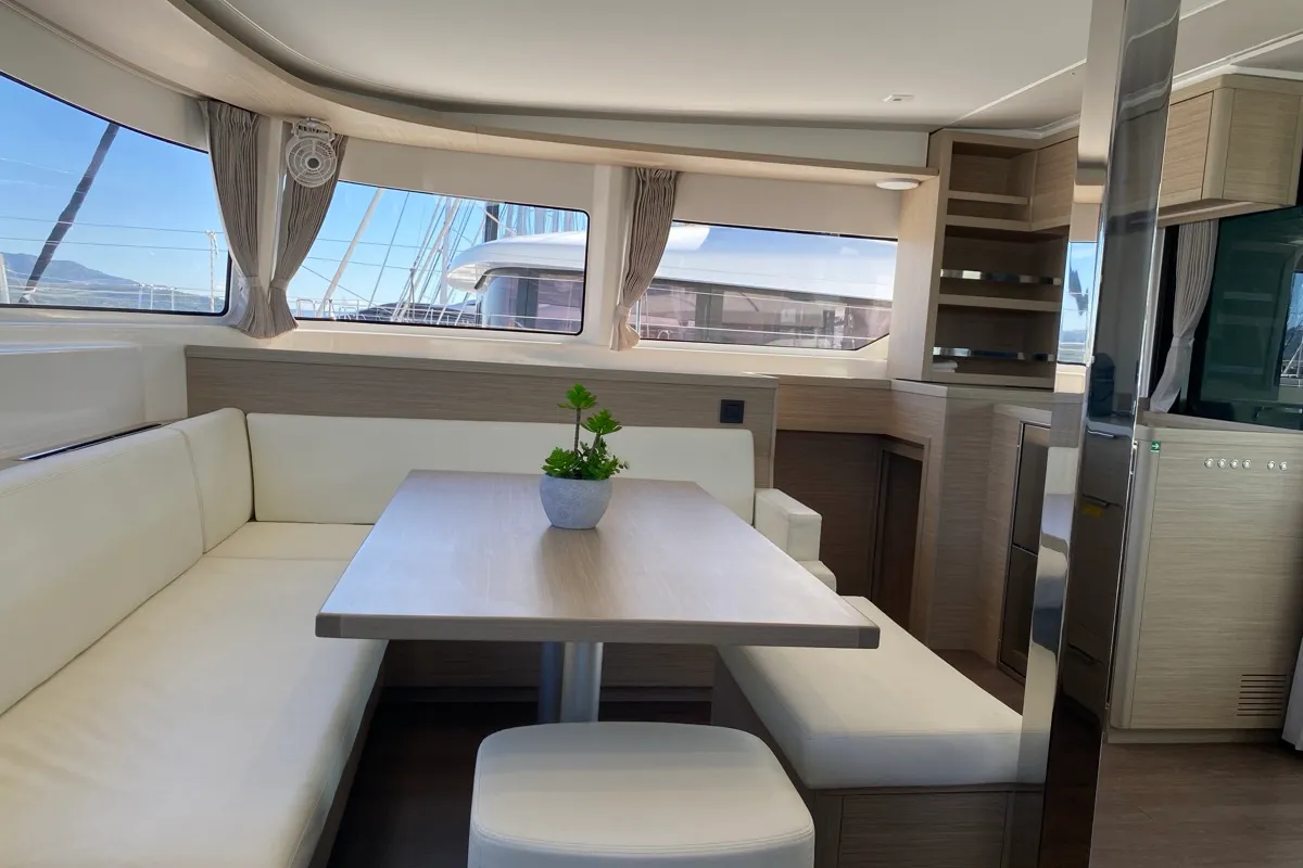 Salon of Hercules, a Lagoon 46 catamaran at Olbia, Italy