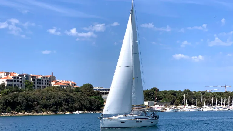 Exterior view of Vencel, a Jeanneau Sun Odyssey 479 sailboat at Grad Pula, Croatia