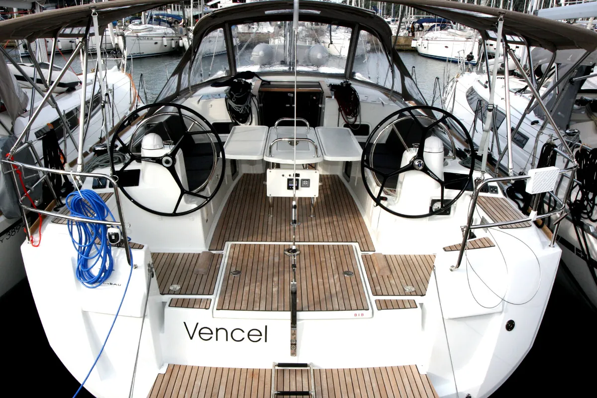 Exterior view of Vencel, a Jeanneau Sun Odyssey 479 sailboat at Grad Pula, Croatia