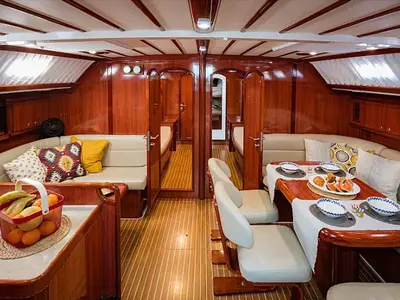 Salon of Christianna VIII, a Ocean Star 60.1 sailboat at Athens, Greece