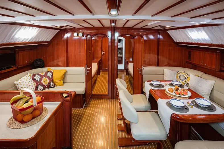 Salon of Christianna VIII, a Ocean Star 60.1 sailboat at Athens, Greece