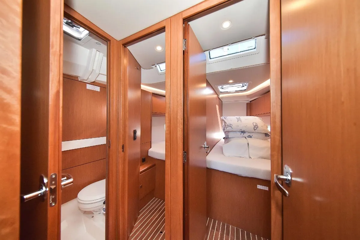 Cabin on NADINE, a Bavaria Cruiser 45 sailboat at Sukošan, Croatia