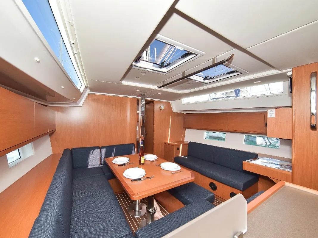 Salon of NADINE, a Bavaria Cruiser 45 sailboat at Sukošan, Croatia