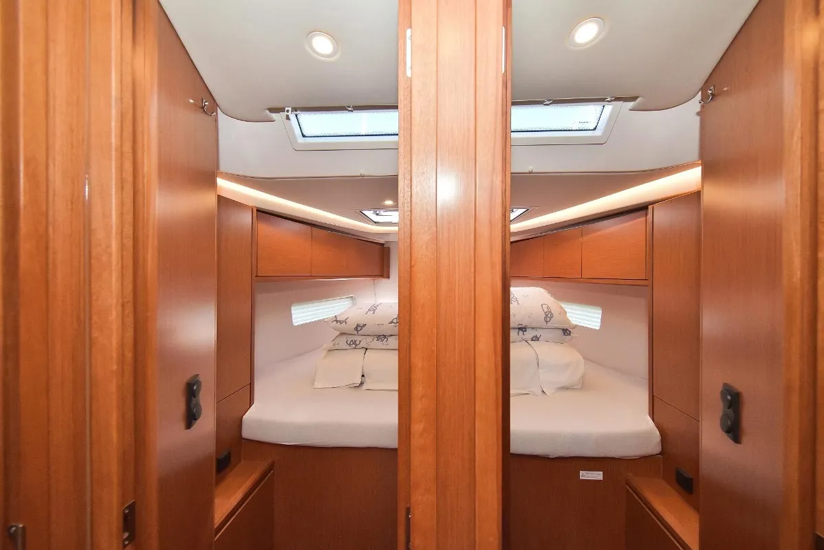 Cabin on NADINE, a Bavaria Cruiser 45 sailboat at Sukošan, Croatia