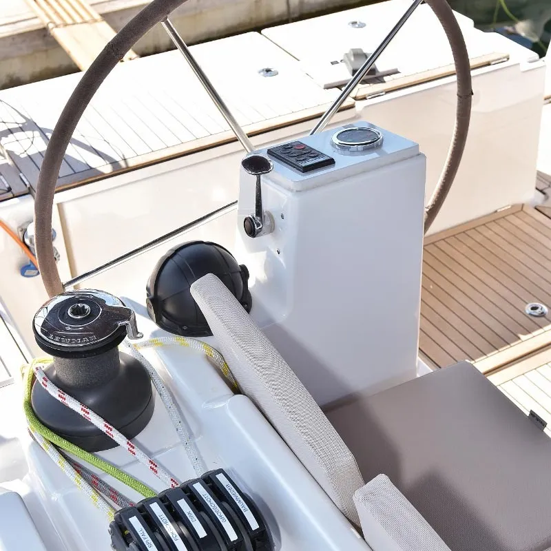 Cockpit of NADINE, a Bavaria Cruiser 45 sailboat at Sukošan, Croatia