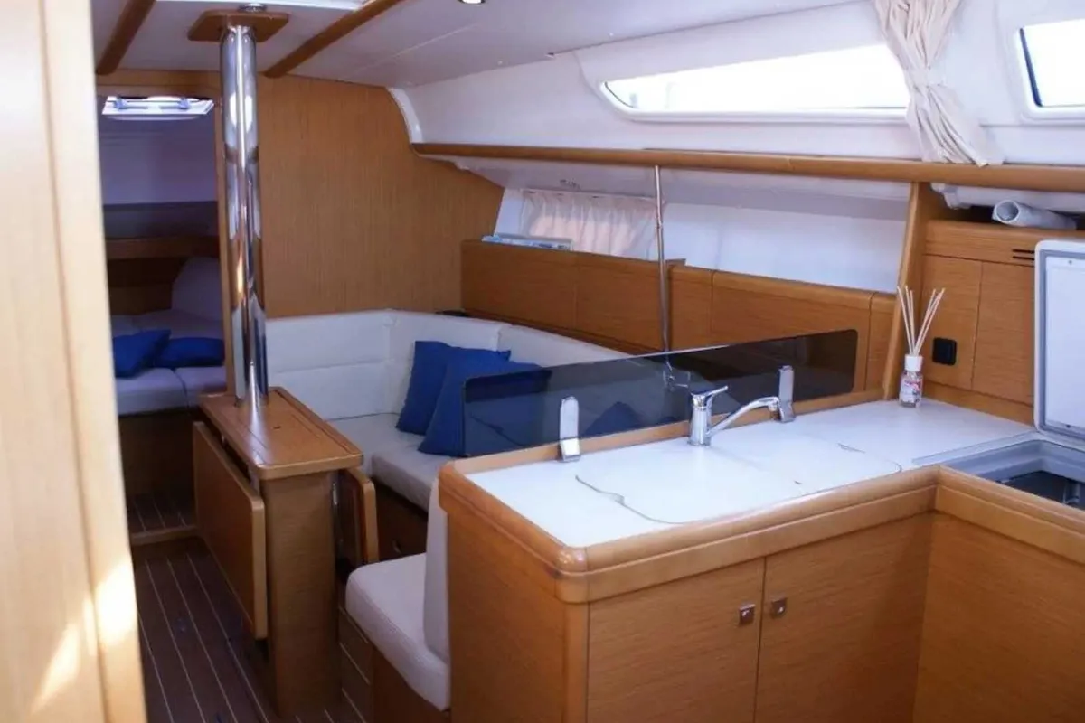 Galley of Frivola, a Jeanneau Sun Odyssey 36i sailboat at Punta Ala, Italy