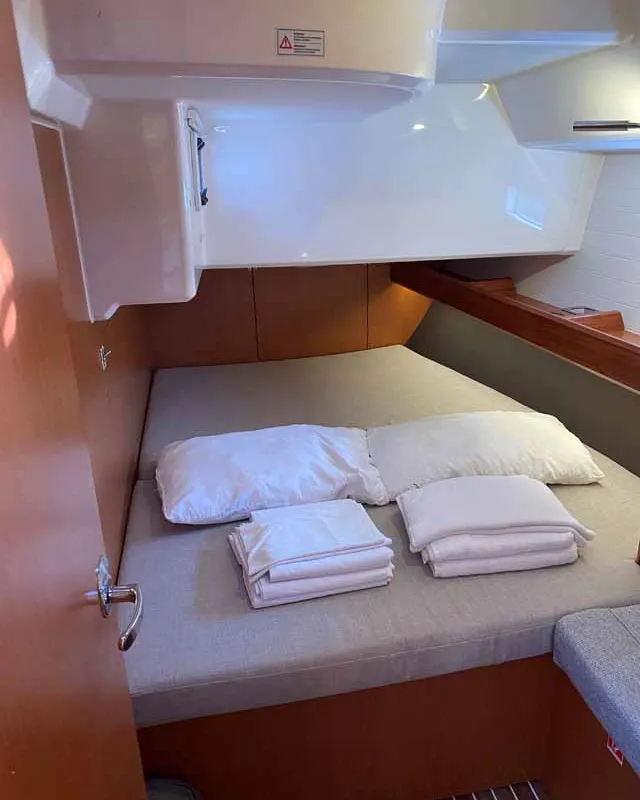 Cabin on Regulus, a Bavaria Cruiser 46 sailboat at Fethiye, Turkey
