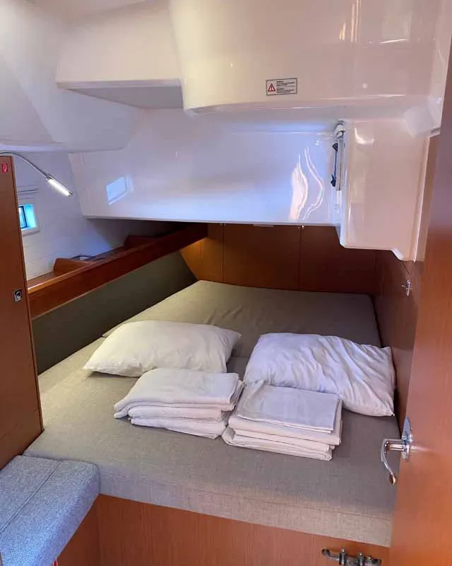 Cabin on Regulus, a Bavaria Cruiser 46 sailboat at Fethiye, Turkey