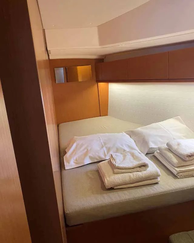 Cabin on Regulus, a Bavaria Cruiser 46 sailboat at Fethiye, Turkey