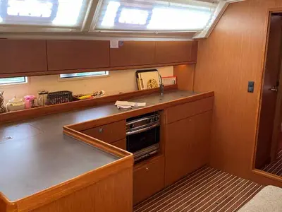 Galley of Regulus, a Bavaria Cruiser 46 sailboat at Fethiye, Turkey