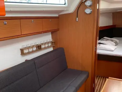 Salon of Papajoe, a Bavaria Cruiser 37 sailboat at Lelystad, Netherlands