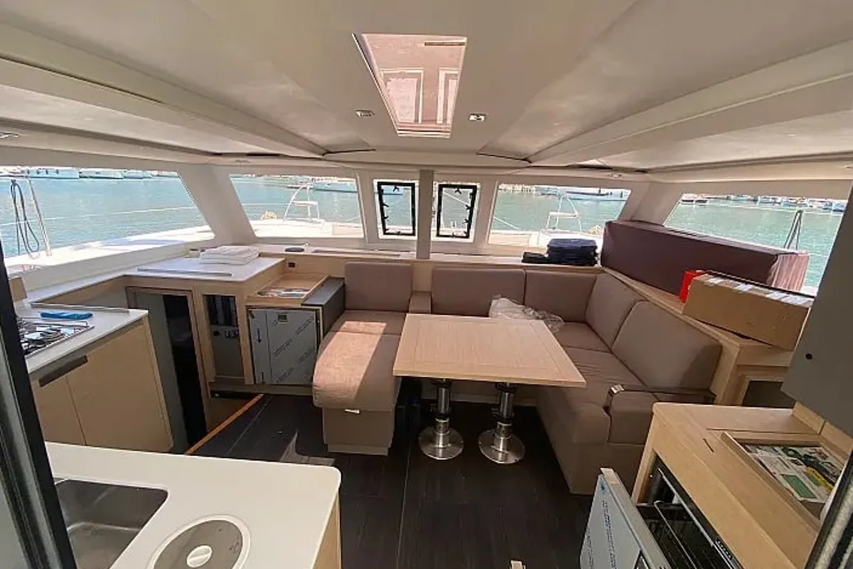 Salon of Elia, a Fountaine Pajot Isla 40 catamaran at Municipal Unit of Lefkada, Greece