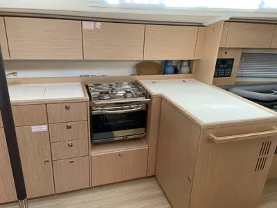 Galley of Seawave, a Bavaria C42 sailboat at Općina Vrsar, Croatia