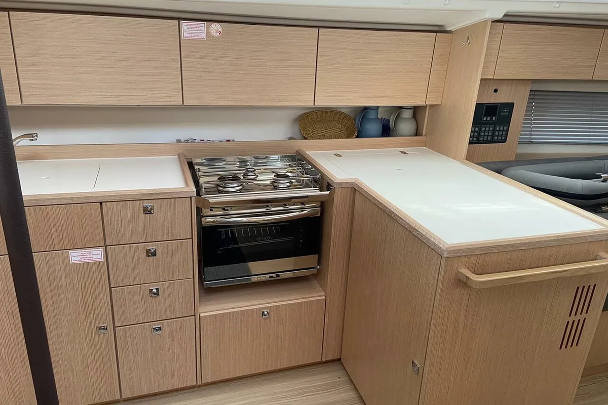Galley of Seawave, a Bavaria C42 sailboat at Općina Vrsar, Croatia
