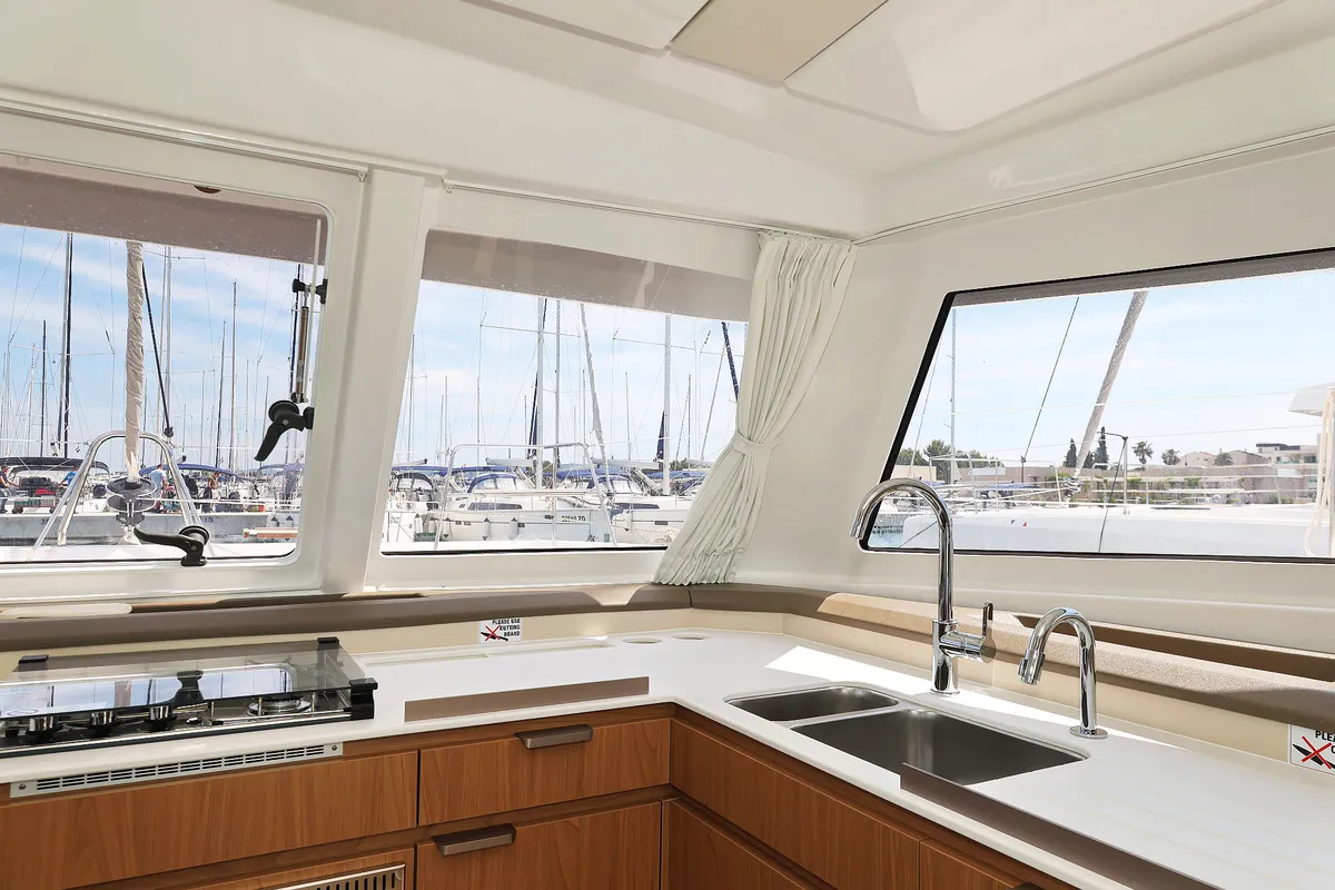 Galley of Playtime - OW, a Bali Catspace OW catamaran at Općina Sukošan, Croatia