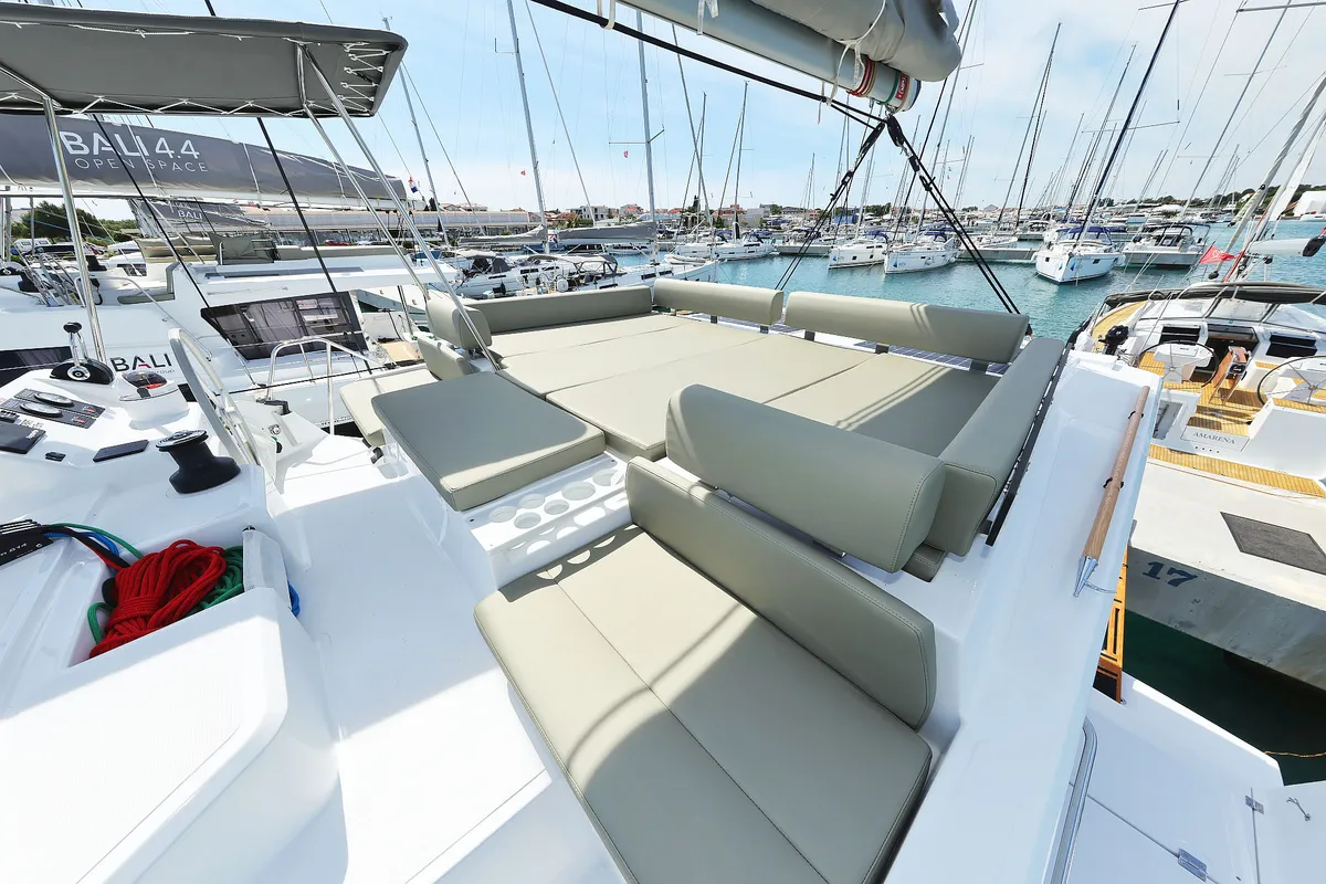 Deck of Playtime - OW, a Bali Catspace OW catamaran at Općina Sukošan, Croatia