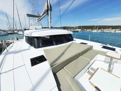 Deck of Playtime - OW, a Bali Catspace OW catamaran at Općina Sukošan, Croatia