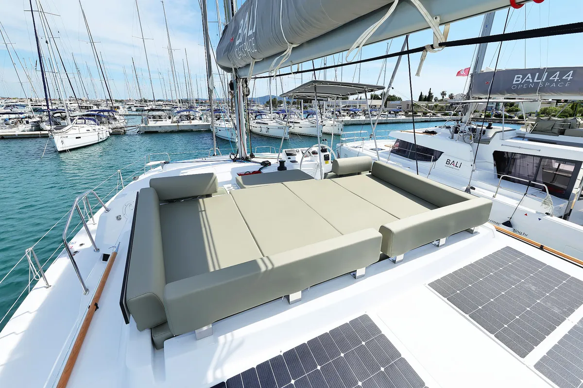 Deck of Playtime - OW, a Bali Catspace OW catamaran at Općina Sukošan, Croatia