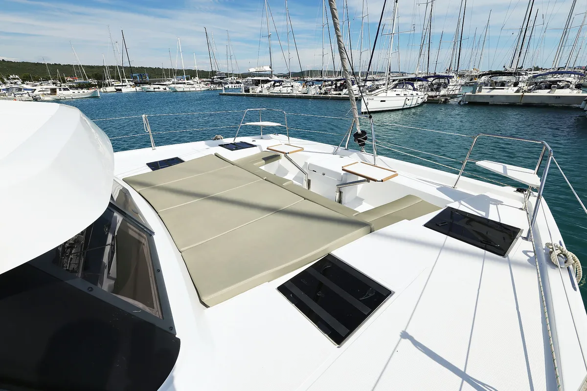 Deck of Playtime - OW, a Bali Catspace OW catamaran at Općina Sukošan, Croatia