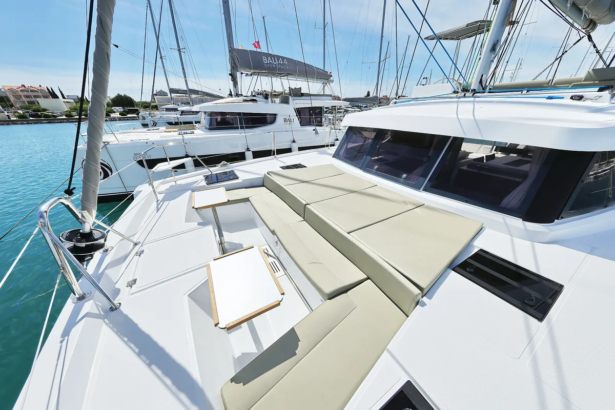 Deck of Playtime - OW, a Bali Catspace OW catamaran at Općina Sukošan, Croatia