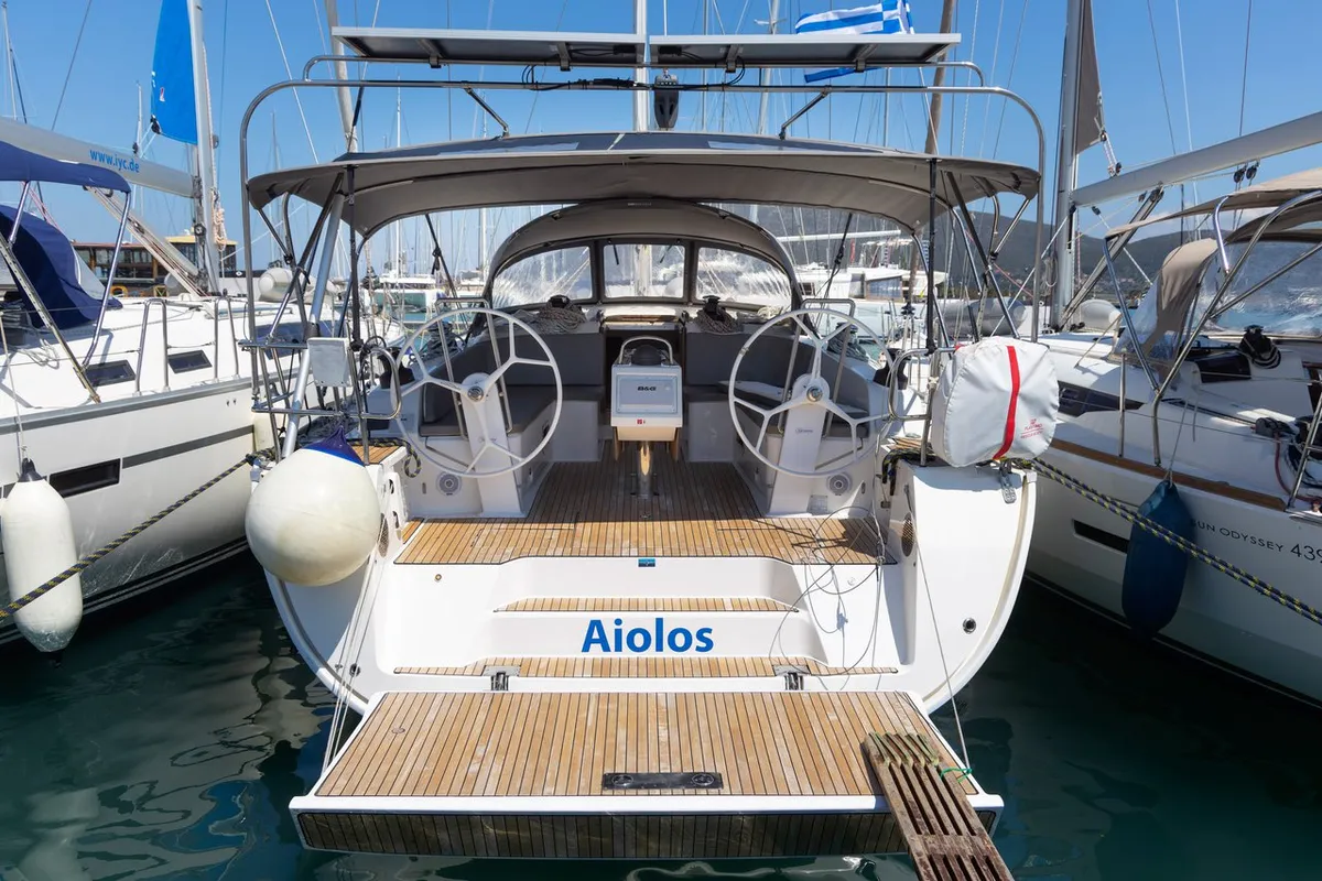 Aiolos, a Bavaria Cruiser 46 Style sailboat at Municipal Unit of Lefkada, Greece