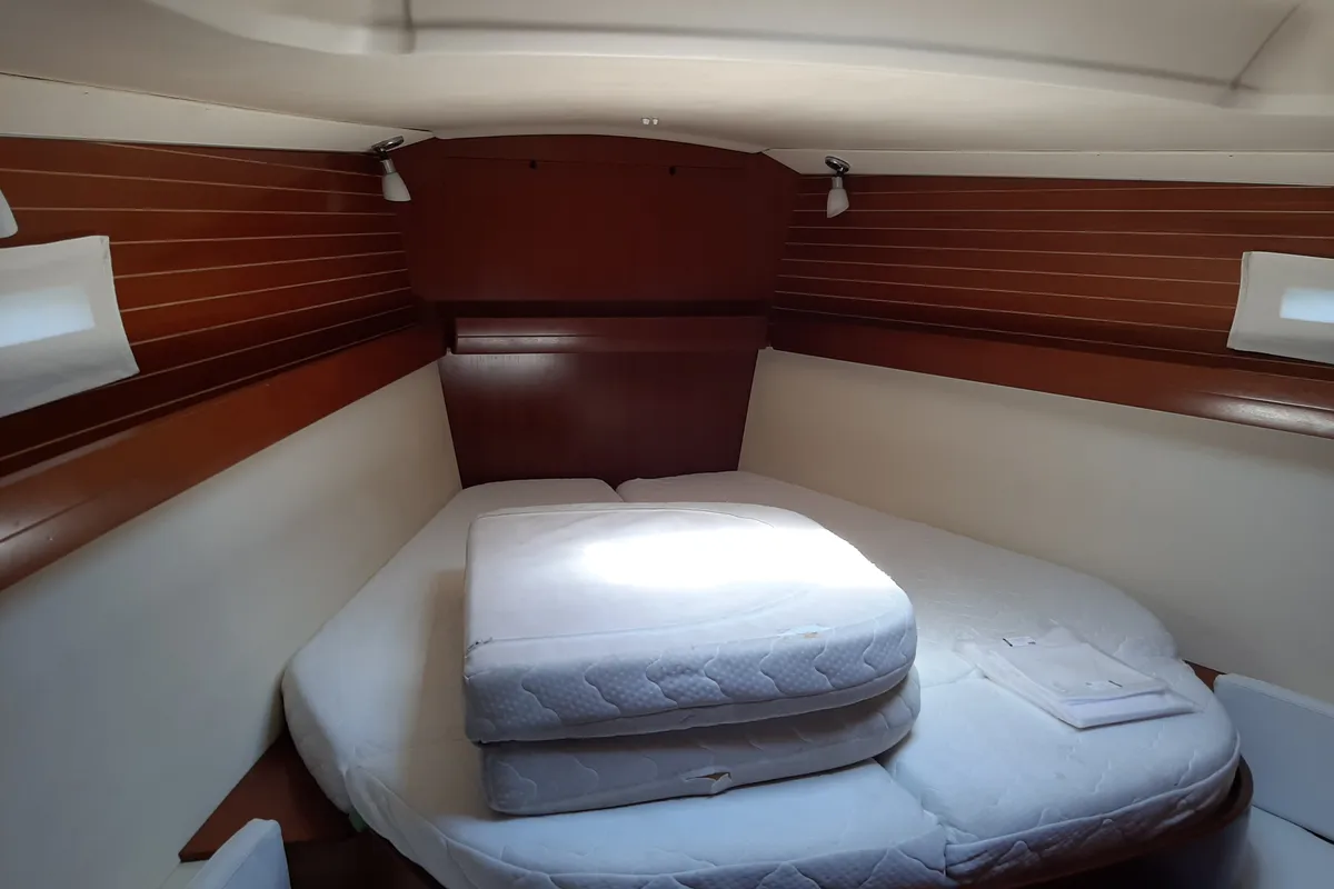 Cabin on Trinquette, a Dufour 425 GL sailboat at Toulon, France