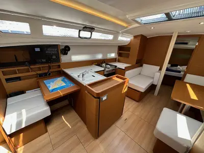 Galley of Wind Kiss, a Jeanneau Sun Odyssey 410 sailboat at Dubrovnik, Croatia
