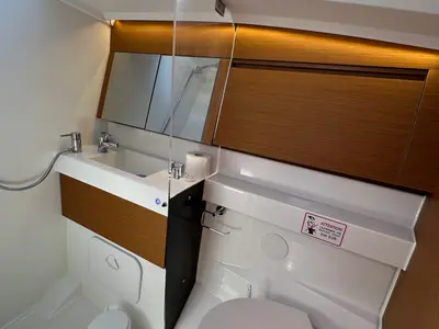 Salon of Wind Kiss, a Jeanneau Sun Odyssey 410 sailboat at Dubrovnik, Croatia
