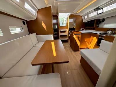 Cockpit of Wind Kiss, a Jeanneau Sun Odyssey 410 sailboat at Dubrovnik, Croatia