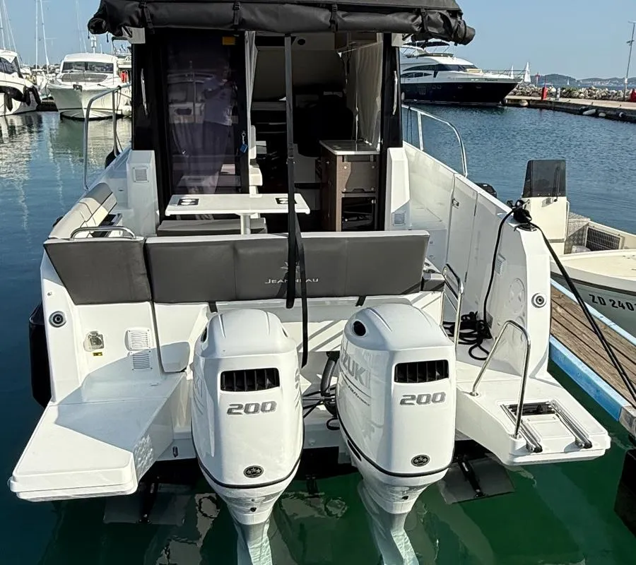 Exterior view of NIRVANA, a Jeanneau Merry Fisher 895 motorboat at Zadar, Croatia