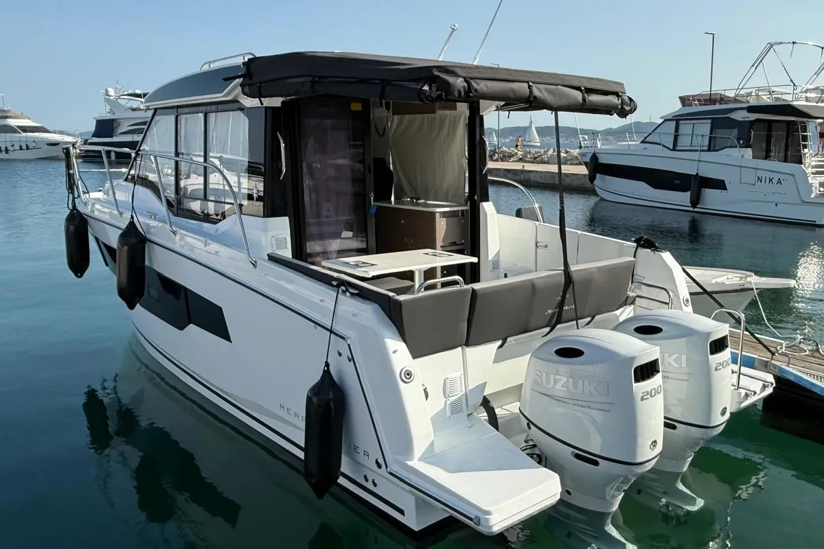 Exterior view of NIRVANA, a Jeanneau Merry Fisher 895 motorboat at Zadar, Croatia