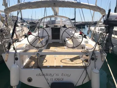 Cockpit of Daddy's Toy, a AD Boats Salona 44 sailboat at Athens, Greece