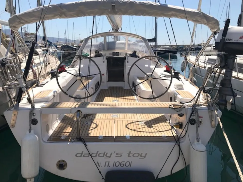 Cockpit of Daddy's Toy, a AD Boats Salona 44 sailboat at Athens, Greece