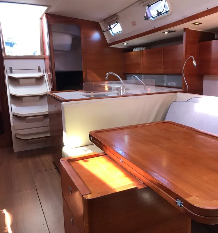Galley of Daddy's Toy, a AD Boats Salona 44 sailboat at Athens, Greece