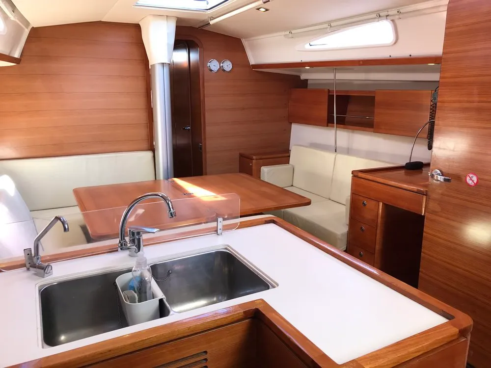 Galley of Daddy's Toy, a AD Boats Salona 44 sailboat at Athens, Greece