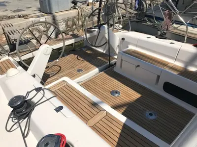 Deck of Daddy's Toy, a AD Boats Salona 44 sailboat at Athens, Greece