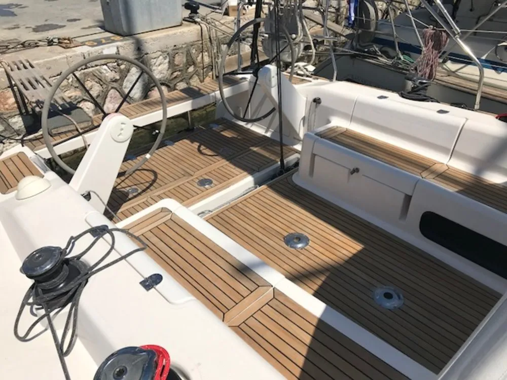 Deck of Daddy's Toy, a AD Boats Salona 44 sailboat at Athens, Greece