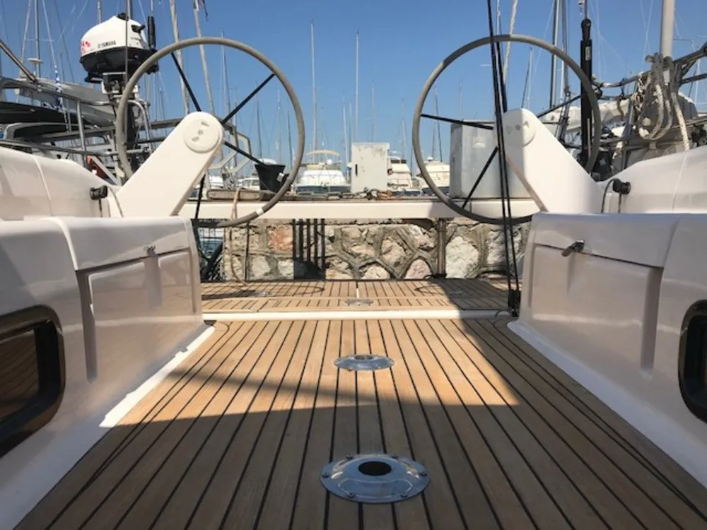 Cockpit of Daddy's Toy, a AD Boats Salona 44 sailboat at Athens, Greece