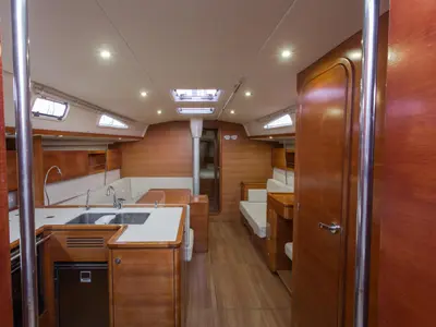 Galley of Daddy's Toy, a AD Boats Salona 44 sailboat at Athens, Greece
