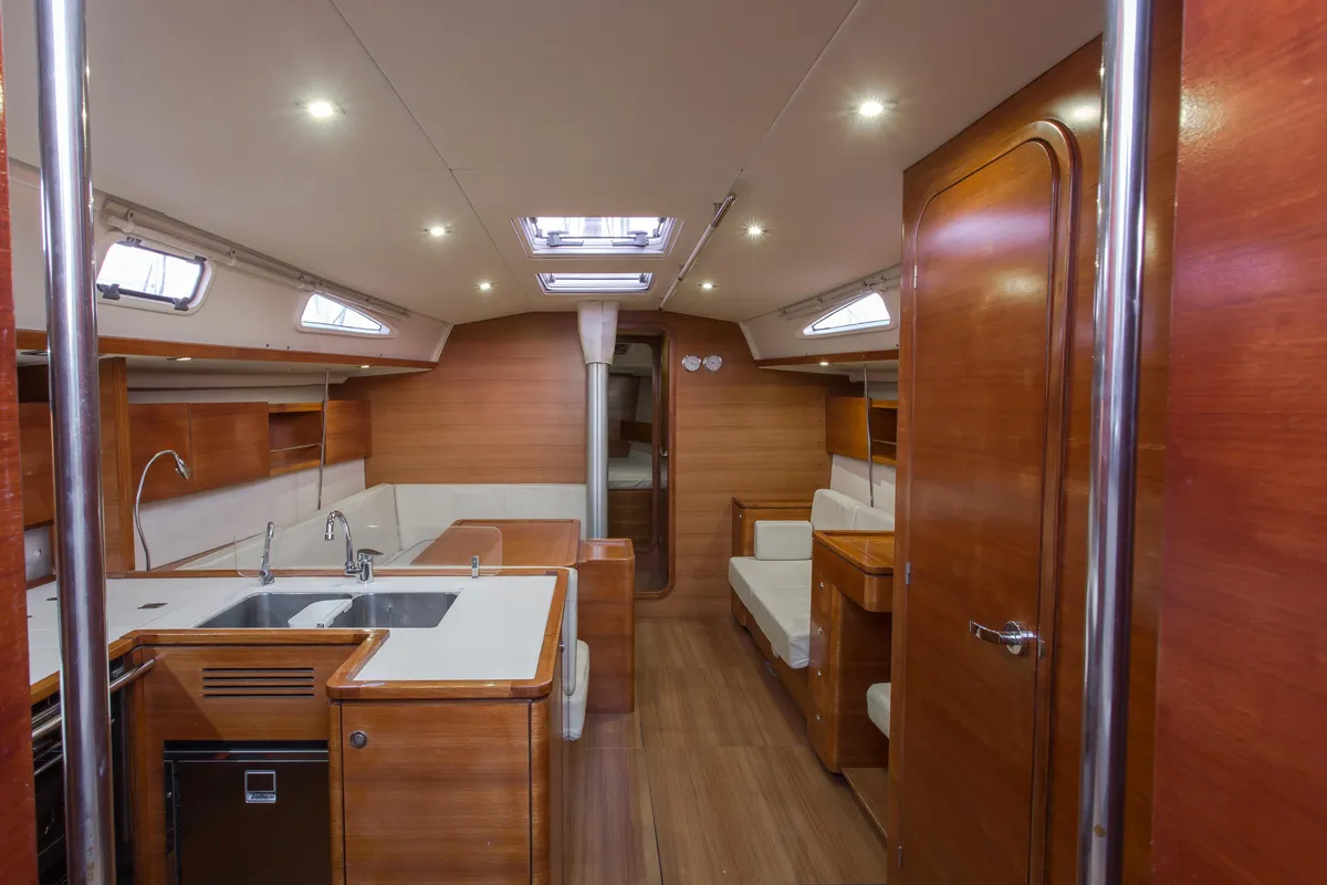 Galley of Daddy's Toy, a AD Boats Salona 44 sailboat at Athens, Greece