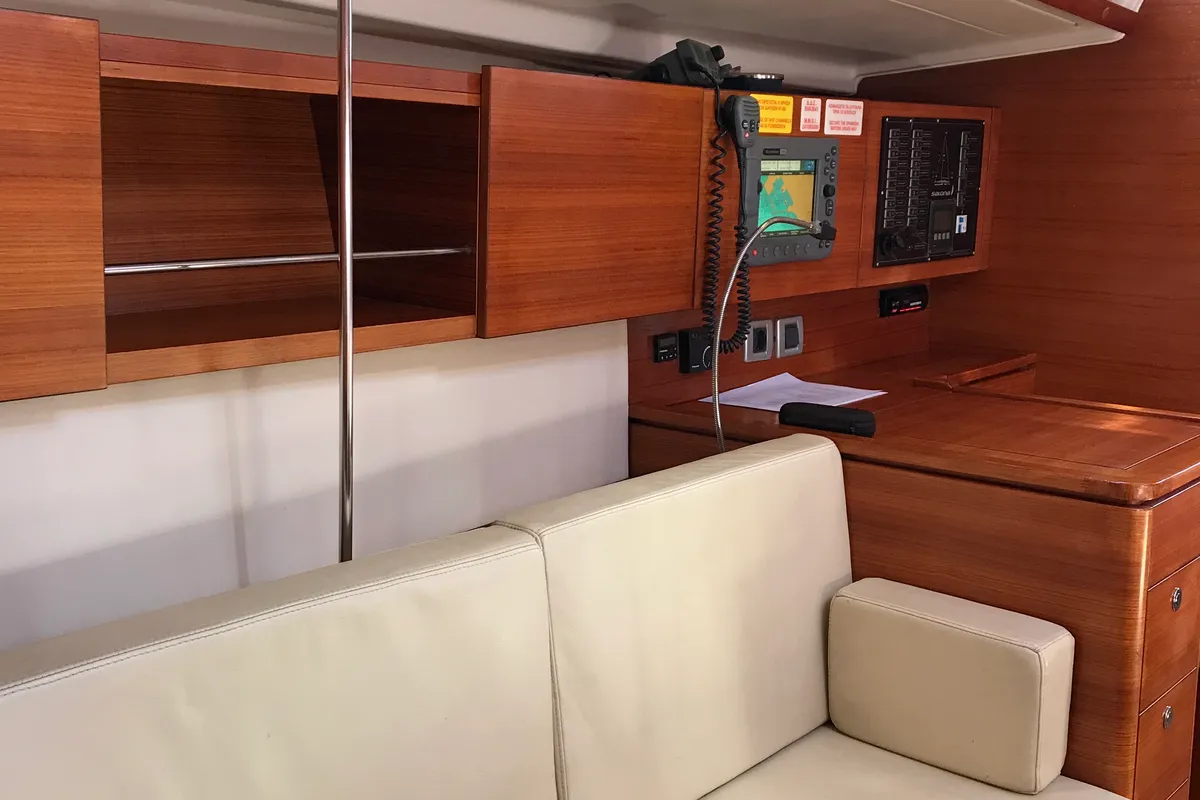 Salon of Daddy's Toy, a AD Boats Salona 44 sailboat at Athens, Greece