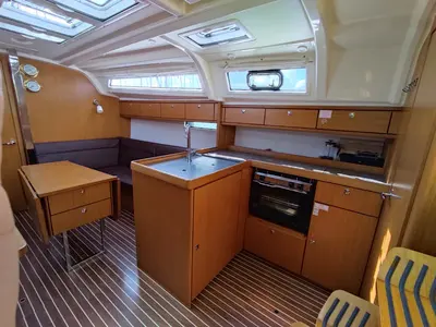 Galley of Andrelli, a Bavaria 37 Cruiser sailboat at Kontokali, Greece