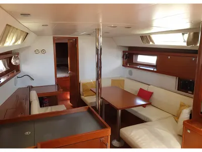 Salon of Ecstasea, a Beneteau Oceanis 41 sailboat at Athens, Greece