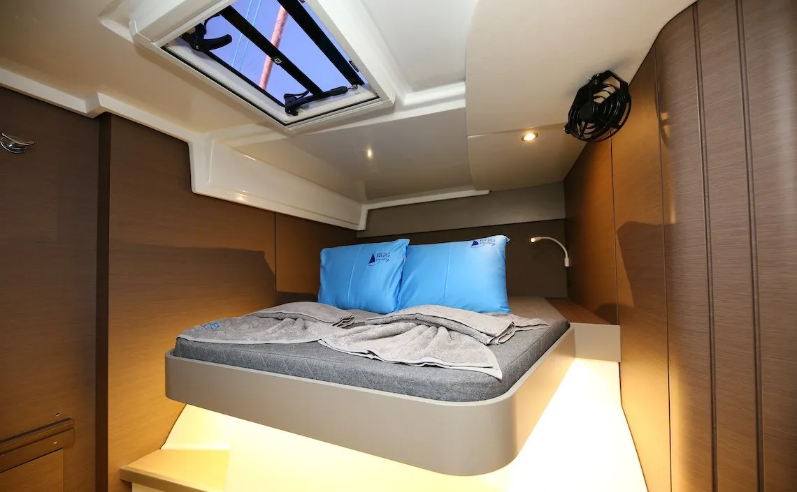 Galley of Moonrise, a Bali Catspace catamaran at Marmaris, Turkey