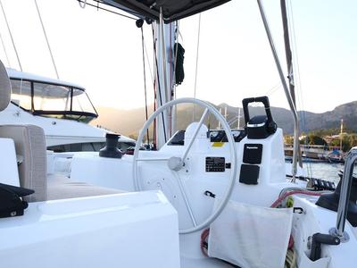 Deck of Moonrise, a Bali Catspace catamaran at Marmaris, Turkey