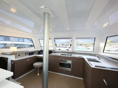 Galley of Moonrise, a Bali Catspace catamaran at Marmaris, Turkey