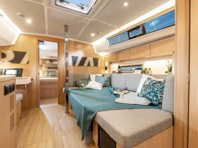 Cabin on ALEGRIA, a Bavaria C38 sailboat at Primošten, Croatia